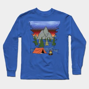 Camp Life Illustration Long Sleeve T-Shirt